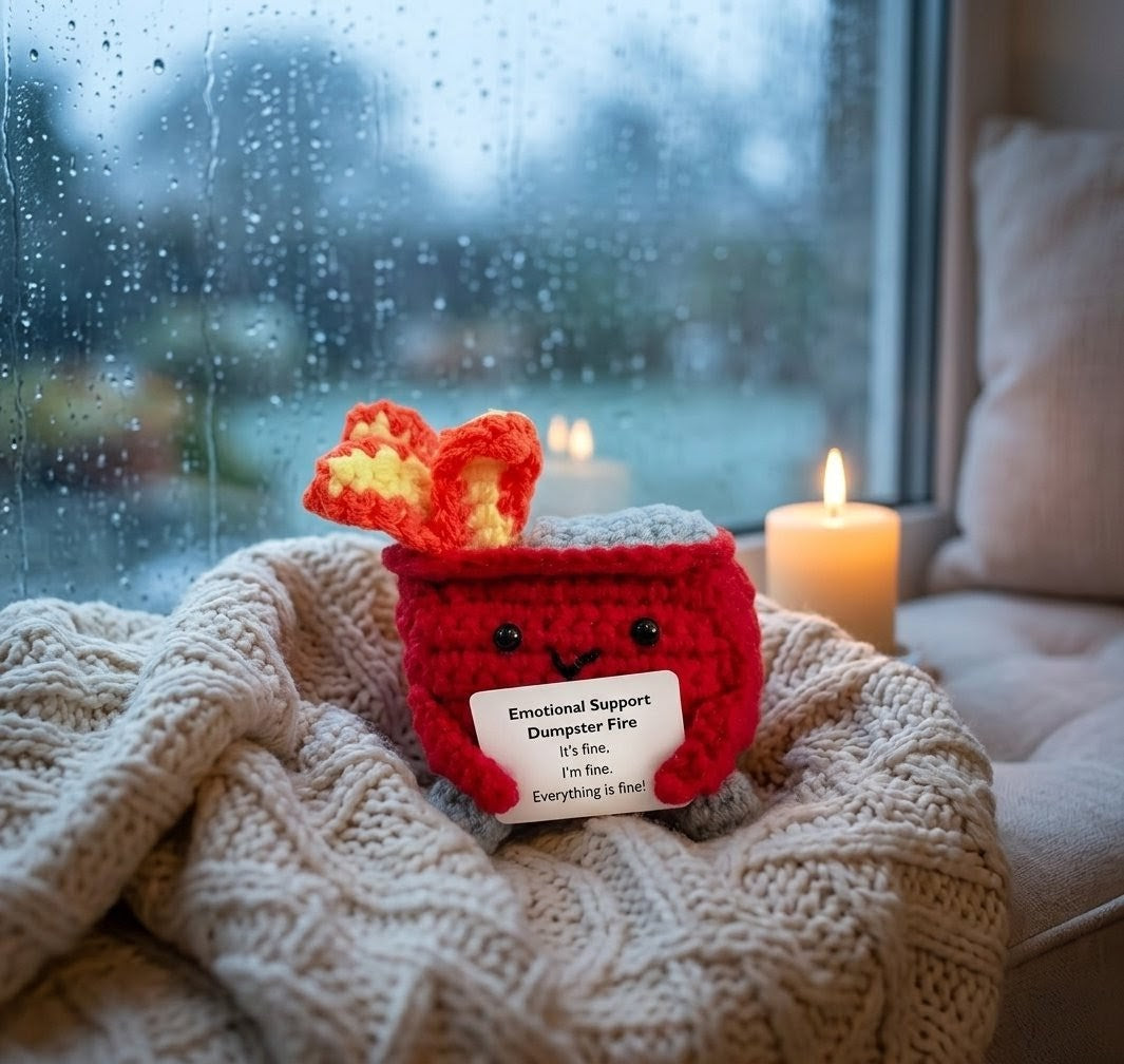 Handmade Emotional Support Dumpster Fire Fred