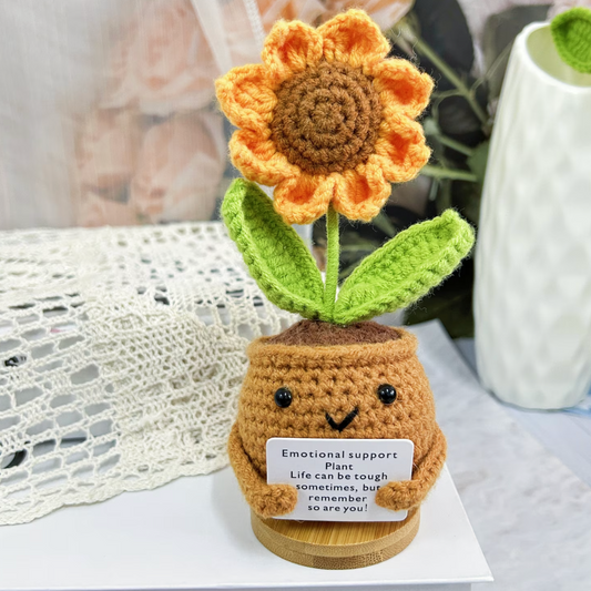 Handmade Emotional Support Plant With Red Heart