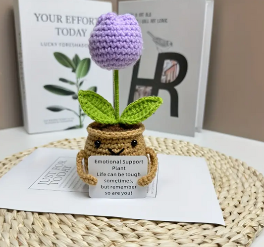 Handmade Emotional Support Plant Purple Tulip