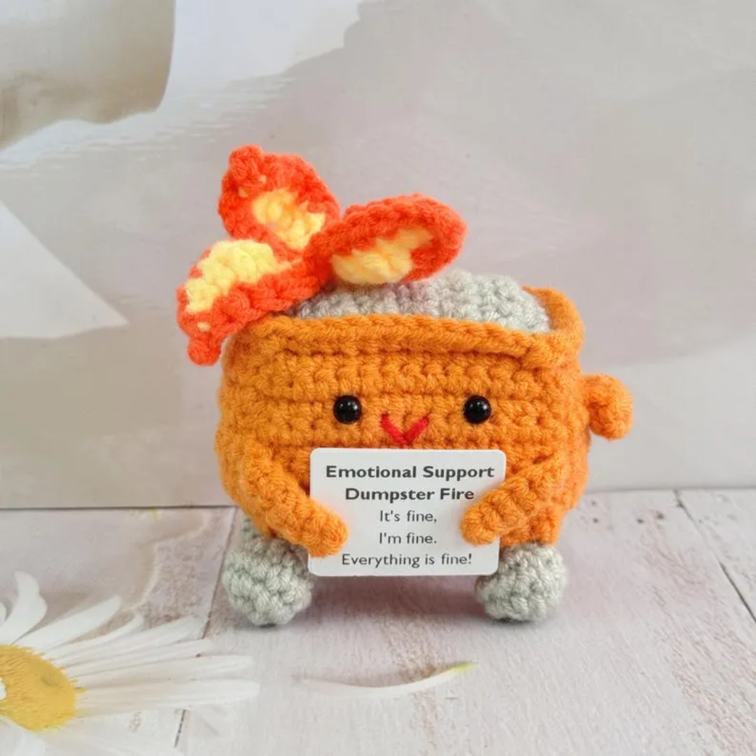 Handmade Emotional Support Dumpster Fire Sunny