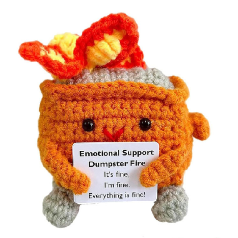 Handmade Emotional Support Dumpster Fire Sunny