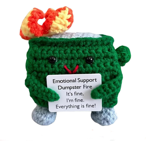 Handmade Emotional Support Dumpster Fire Burnie