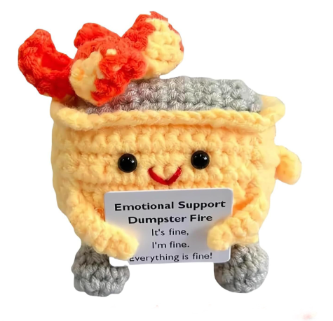 Handmade Emotional Support Dumpster Fire Sparky